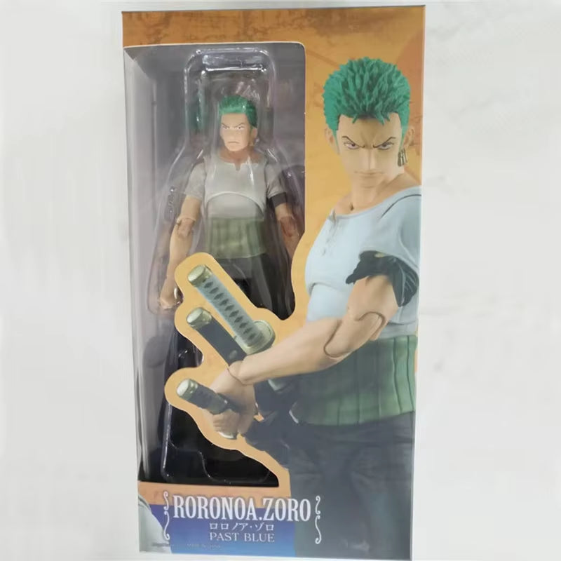 Anime One Piece Roronoa Zoro past Blue Variable Articulated Boxed 18Cm PVC Action Figure Collection Model Doll Toys