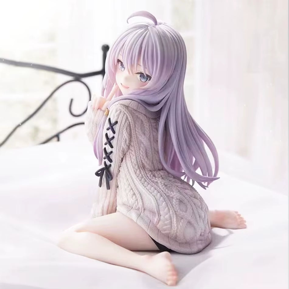 14Cm the Journey of Elaina Anime Figure Knit Dress Witch Elaina Action Figure PVC Collection Model Doll Toys for Christmas Gifts