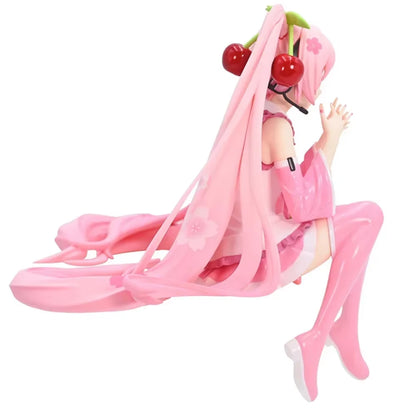 New Hatsune Miku Anime Figure Pink Dress PVC Model Action Toys Cherry Pink Cherry Blossom Decoration Collect Gifts