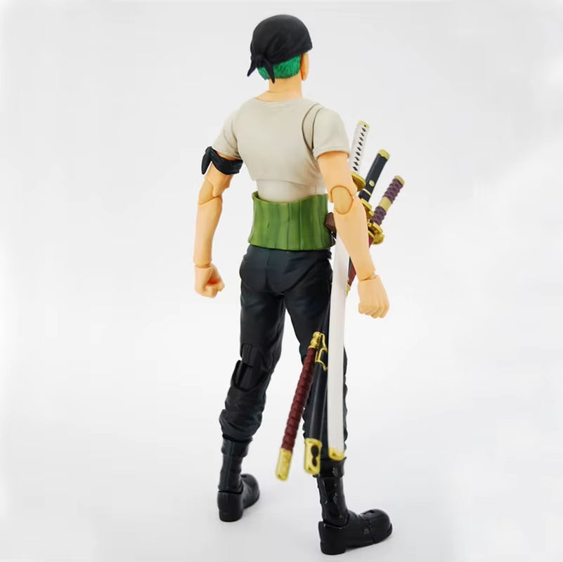 Anime One Piece Roronoa Zoro past Blue Variable Articulated Boxed 18Cm PVC Action Figure Collection Model Doll Toys