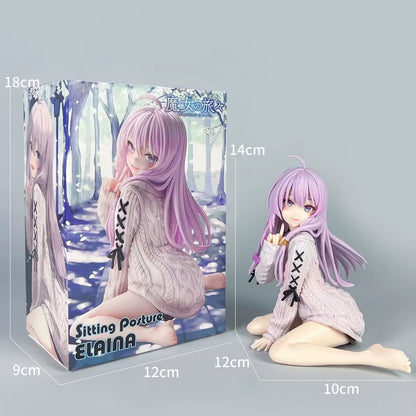 14Cm the Journey of Elaina Anime Figure Knit Dress Witch Elaina Action Figure PVC Collection Model Doll Toys for Christmas Gifts