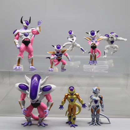 8Pcs/Set  Dragon Ball Z Anime Figure Frieza Full Form Set Action Figures Freezer Doll Statue Collection Model Toys Gifts