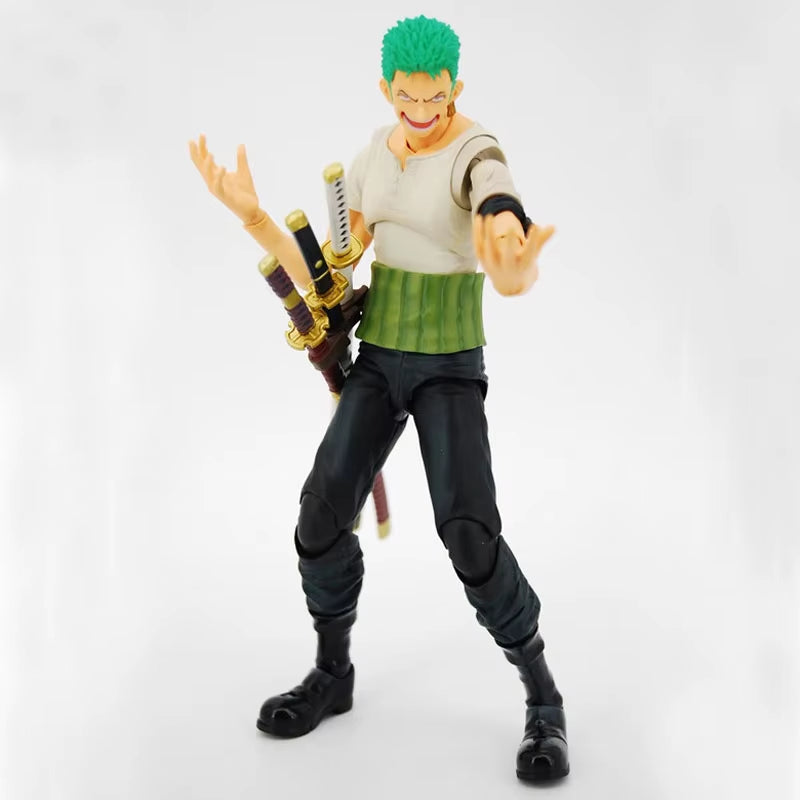 Anime One Piece Roronoa Zoro past Blue Variable Articulated Boxed 18Cm PVC Action Figure Collection Model Doll Toys