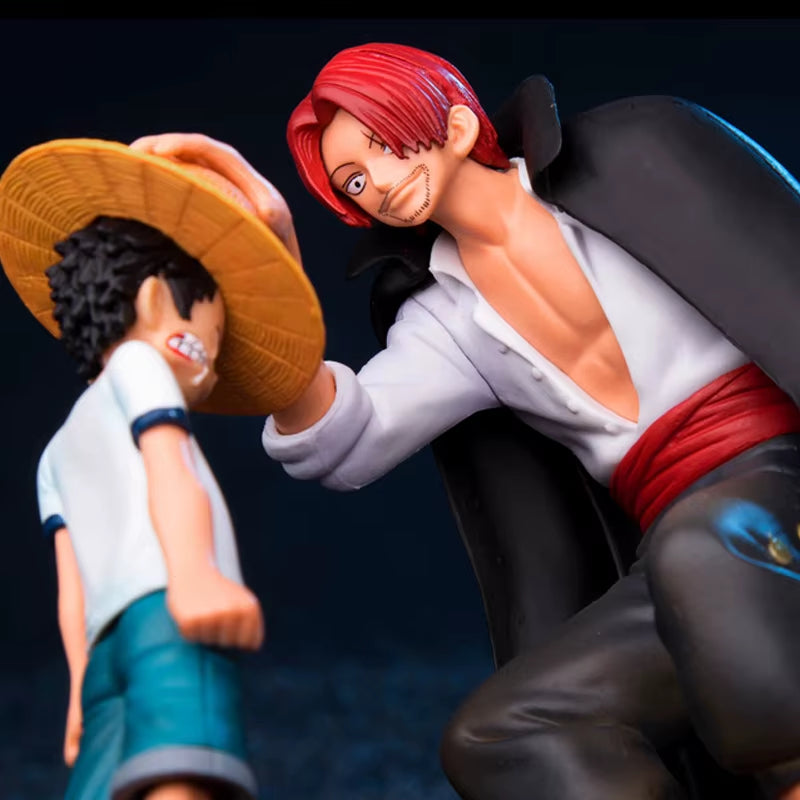 17Cm Anime Figure One Piece Luffy Four Emperors Shanks Straw Hat Luffy Action Figure Monkey D Luffy Collection Model Doll Toys