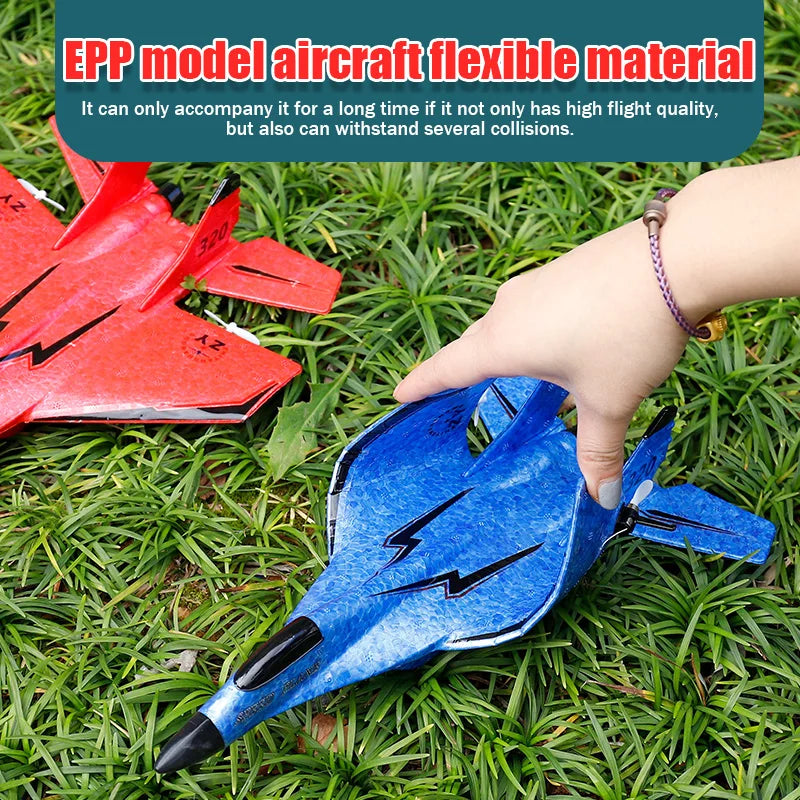 2.4G 2CH Glider RC Ariplane P320 Fixed Wing Fighter Aircra Hand Throwing Foam Outdoor Toys for Boys Birthday Gift