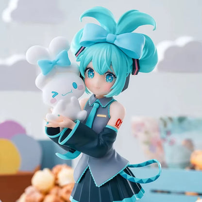 New 21CM Anime Hatsune Miku X Cinnamoroll Figure Anime Peripheral Collectible Models Decorative Decorations Children Kawaii Gift