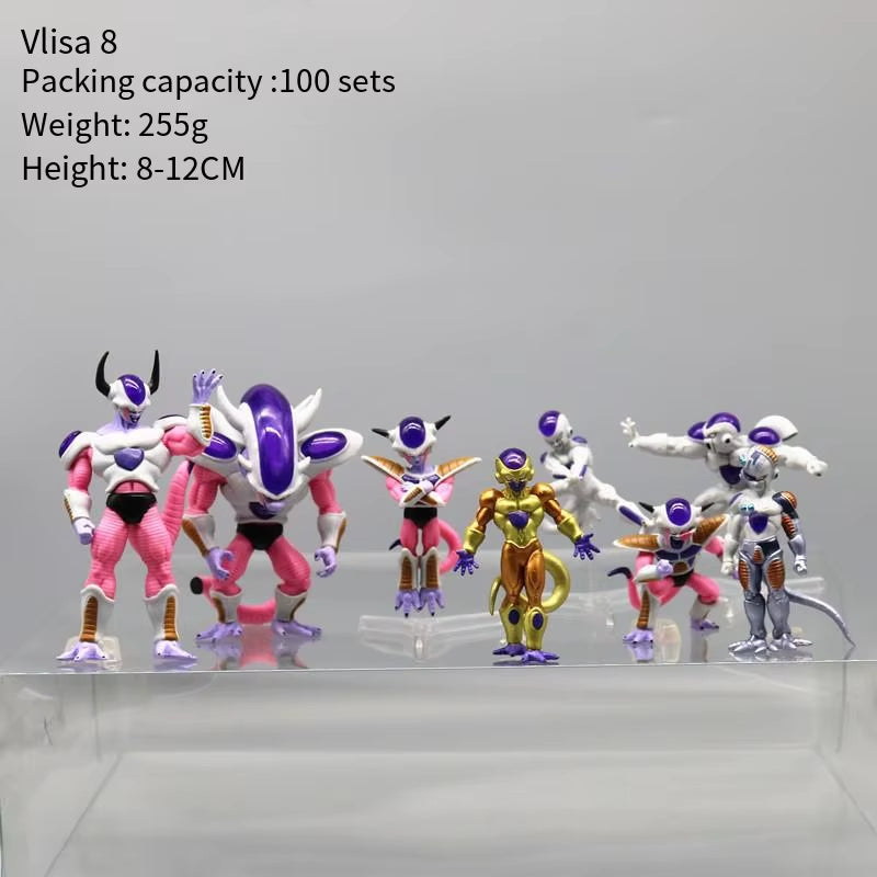 8Pcs/Set  Dragon Ball Z Anime Figure Frieza Full Form Set Action Figures Freezer Doll Statue Collection Model Toys Gifts