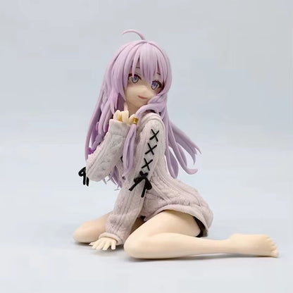 14Cm the Journey of Elaina Anime Figure Knit Dress Witch Elaina Action Figure PVC Collection Model Doll Toys for Christmas Gifts